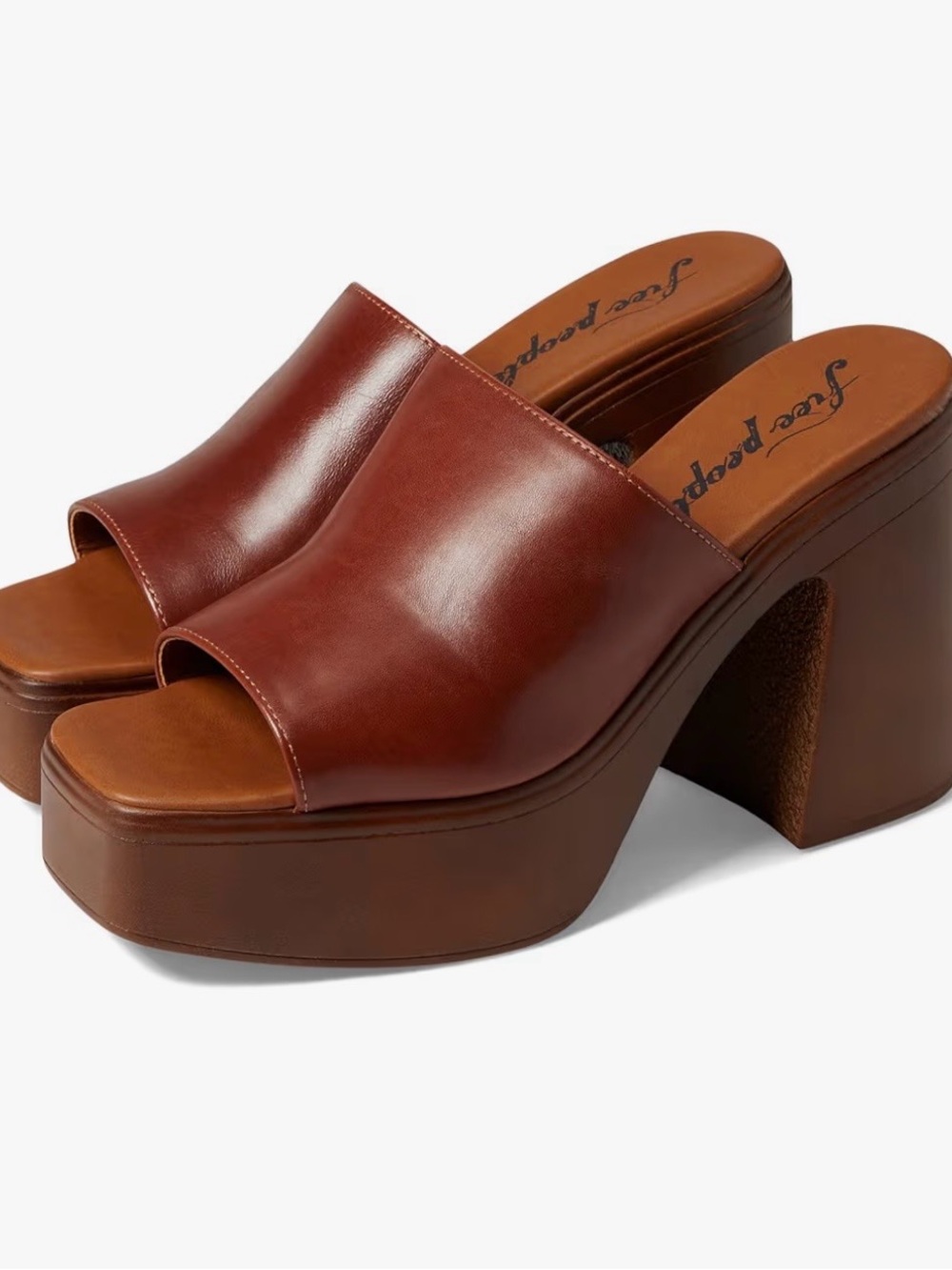 Free People Brown Platform Mule Clogs - Picture 3 of 3